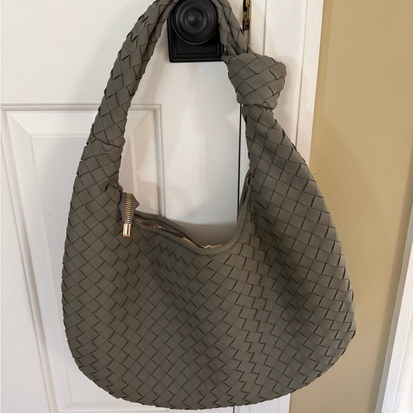 Anthropologie Handbags - Anthropologie Brigitte Woven Hobo by Melie Bianco; Vegan Leather-Gray; Large